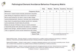 PDA Behaviour Frequency Matrix